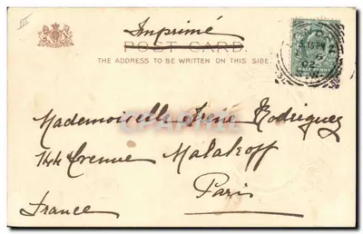 Retrato de S.M. o Rei Eduardo VII — Raphael Tuck & Sons, Carta Postal do Império, N° 111 — Verso