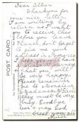 Bilhete postal antigo Sua Majestade com a Princesa Elizabeth — Verso