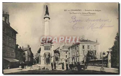 Chambéry — Fonte de Boigne, A Postagem e a Caixa de Poupança — editor CR