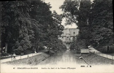Chalons-sur-Marne — Jardim do Jard e a Caixa de Economia — Ed. J. B.