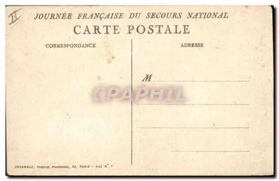 Família pobre diante de uma cabana — desenho de Rouleau — editada por Devambez, Paris — Verso