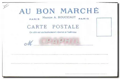 O Velho Paris — Rue des Remparts — Lojas Bon Marché — Verso