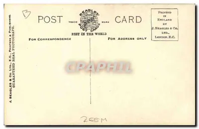 H.M. Queen Mary — em traje elegante com pele — Beagles' Postcards n°116.E — Verso