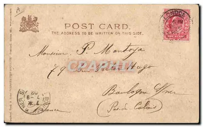 Les Sept Edwards Royaux — Edward VII au centre — éditeur Raphael Tuck & Sons — Verso