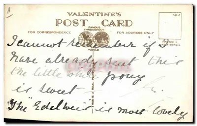 Rei George VI & Princesa Elizabeth — a cavalo em uma floresta — Cartão de Valentim K.3 — Verso