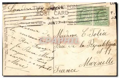 Koronacja króla George'a V i królowej Mary — Souvenir — The Milton, seria 1709 — Rewers