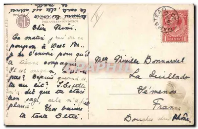 Enfant endormi — avec un lapin blanc — éditeur GUTMANN & GUTMANN, N.Y., n° 1204 — Verso