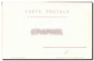 Zamek w St. Germain — ilustracja akwarelowa — Vodda et Cie Genève — Rewers