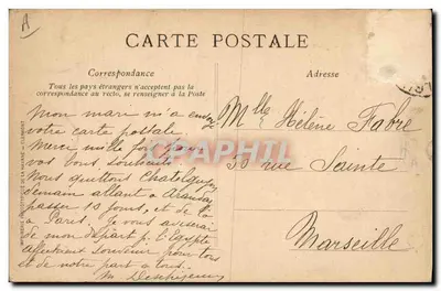 Stara pocztówka Folklore Auvergne La bourree — Rewers