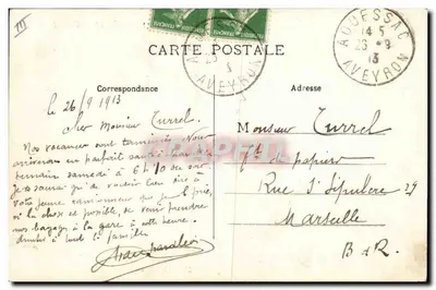 Bourrée de Aubergne — cena de aldeia com músico e dançarinos — Vis-à-Vis n°302 — Verso