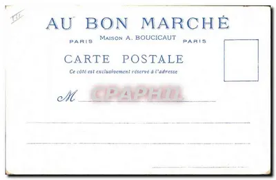 O Grande Logis — O Velho Paris — Ofertado pelos Magasins du Bon Marché — Verso