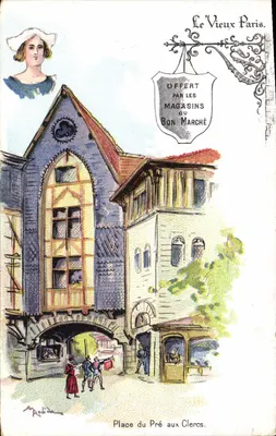 Praça do Pré aux Clercs — O Velho Paris — Lojas do Bon Marché