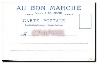 Praça do Pré aux Clercs — O Velho Paris — Lojas do Bon Marché — Verso