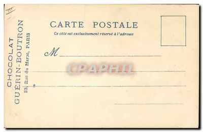 Comerciantes da Rue des Remparts — Exposição Universal de 1900 — Chocolat Guérin-Boutron — Verso