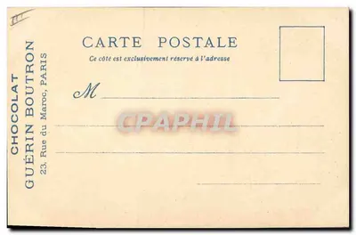 Casa natal de Molière — O Velho Paris — Chocolat Guérin-Boutron — Verso