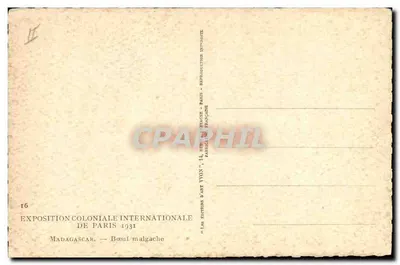 Madagassischer Stier — Internationale Kolonialausstellung Paris 1931 — Éditions d'Art Yvon — Rückseite
