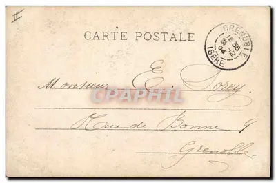 Bebê cercado de flores — carta postal datada 1904 — editor desconhecido — Verso