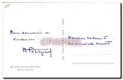 Les Sables-d'Olonne — Marais Salants — editor C.A.P. n°130 — Verso