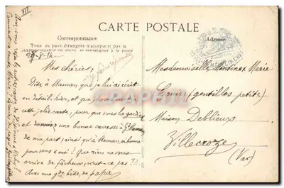 A Auvergne pitoresca — O batismo — Editor V.D.C. n° 4957 — Verso