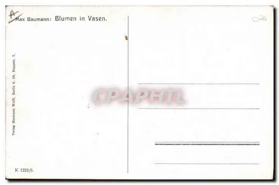 Flores em um vaso — ilustração de Max Baumann — editor Hermann Wolff, Berlim — Verso