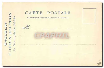 O Velho Paris — Casa de Théophraste Renaudot — Chocolate Guérin-Boutron — Verso
