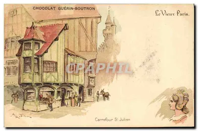 Cruzamento de Saint-Julien — O Velho Paris — Chocolat Guérin-Boutron