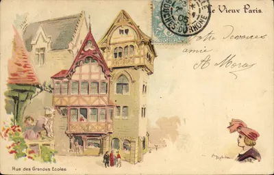Rua das Grandes Escolas — Paris — editor A. Reboda, número de série não visível
