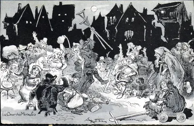 A Cour des Miracles — cena noturna animada — editor A. Rotida, série P