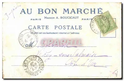 Bilhete postal antigo O Velho Paris Place du Pre aux clercs — Verso