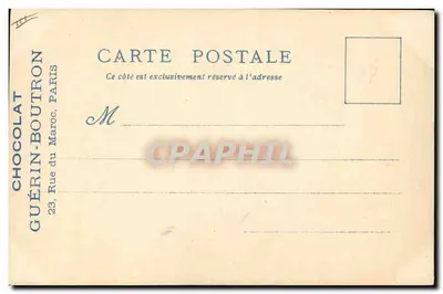 Exposição Universal de 1900 — A Vivandière — Chocolat Guérin-Boutron — Verso
