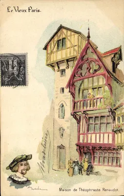 O Velho Paris. — Casa de Théophraste Renaudot — editor Aubida, número de série não visível