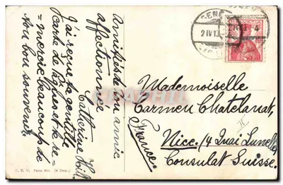 Bilhete postal antigo Chat Chaton Chats — Verso