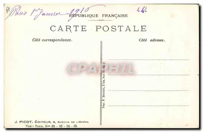 Croix de Guerre — República Francesa — J. Picot, Editor — Verso