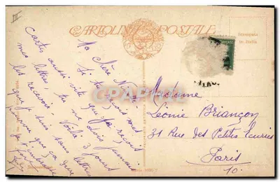 Tancerka i putto — ilustracja artystyczna — wydawca Carolin Postale, Włochy — Rewers