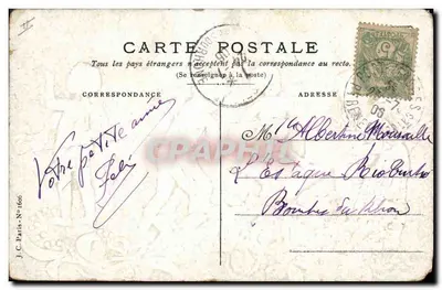 Mil Beijos — Carta postal ilustrada de Cupidinos — J.C. Paris - N° 1606 — Verso
