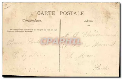 Village Noir — Distribuição de mantimentos — Exposição de Angers 1906 — Edição oficial, n°40, fot. Sucer de Thillier — Verso