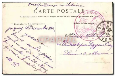 Joigny — La Caisse d'Épargne — éditeur J. De Seus — Verso
