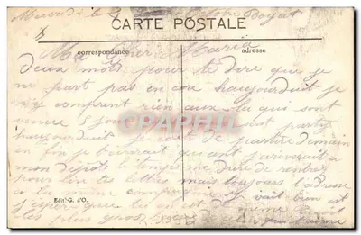 Auvergne — Para małżeństwo w strojach tradycyjnych — Édit. G. d'O. n° 1012 — Rewers