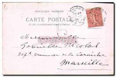 Auvergne — Een huwelijk — Uitgever Morel-Gourguillon, 1 rue de l'Écu, Clermont-Ferrand — Achterkant