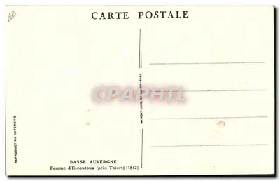Mulher de Escoutoux — Basse Auvergne — Imp. Mont-Louis, 147-Paris — Verso
