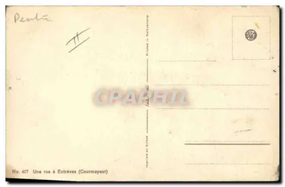 Tarjeta postal antigua Tarjeta postal antigua Fantasía Ilustrador Una calle en Entreves Courmayeur Bonelli — Reverso