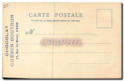 As boas panquecas quentes — Exposição Universal de 1900 — Chocolat Guérin-Boutron — Verso