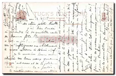 Czarny kot w koszyku — Tuck's Post Card, seria IV — Robert Tuck & Co. Ltd. — Rewers
