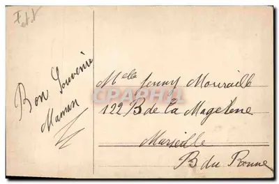 Bilhete postal antigo Anjo Anjos Natal — Verso
