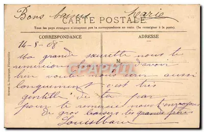 Meaux — Hotel de Ville e Caixa de Epargne — Brevet L. Duparique, Florenville — Verso