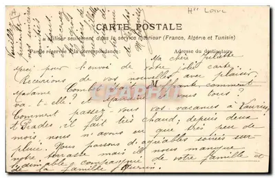 Le Puy — Antiga touca do Velay — D. Pallist, Lyon, edição Cliché Vazeille — Verso