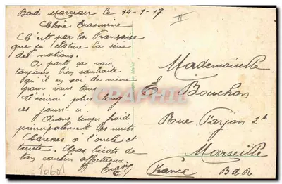 Donna che fuma una sigaretta — Editore Brunazzi — Serie 'Francesi' — Verso