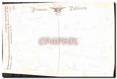 Criança com chapéu pontudo — almoço sob uma árvore — Primus, n° 1271 — Verso