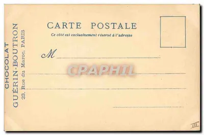 Comerciantes da Rue des Remparts — Exposição Universal de 1900 — Chocolat Guérin-Boutron — Verso
