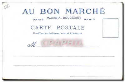 Cour du Pré aux Clercs — Paris — Magasins du Bon Marché — Verso